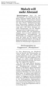 Malsch will mehr Abstand