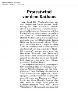Protestwind vor dem Rathaus