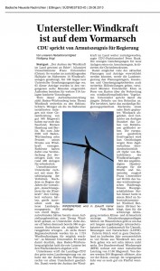 Untersteller-Windkraft ist auf dem Vormarsch