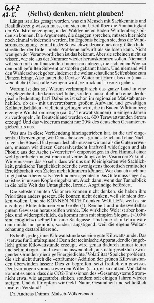 Selbst denken-nicht glauben-